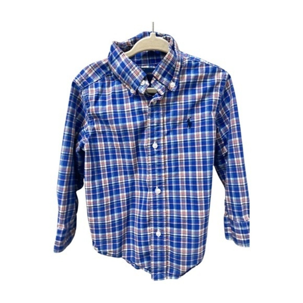 RALPH LAUREN 🐎 Boys Blue Plaid button down - Size 2T - Picture 3 of 6
